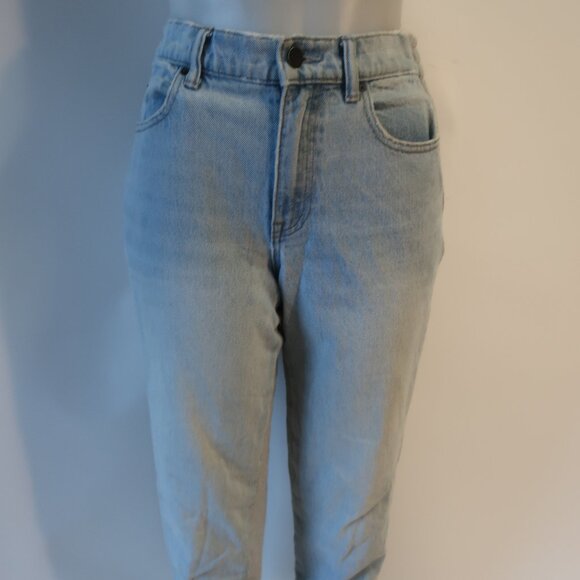 Womens Alexander Wang Ride Clash Light Blue Gray Track Pant Combo Denim Jeans 24 - Picture 6 of 14